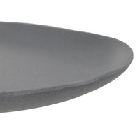 Juego de 12 platos llanos de melamina gris de 28 cm