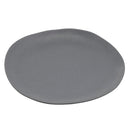 Juego de 12 platos llanos de melamina gris de 28 cm
