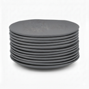 Juego de 12 platos llanos de melamina gris de 28 cm