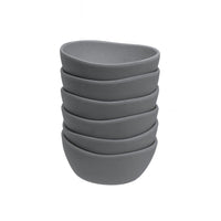 Juego de 6 boles pequeños de melamina gris de 11 cm