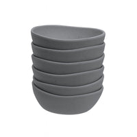 Juego de 6 boles grandes de melamina gris de 16 cm