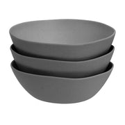 Conjunto de 3 saladeiras de melamina cinzentas de 23 cm