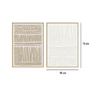 Set 2 cuadros abstractos decorativos beige con marco de 70x50 cm