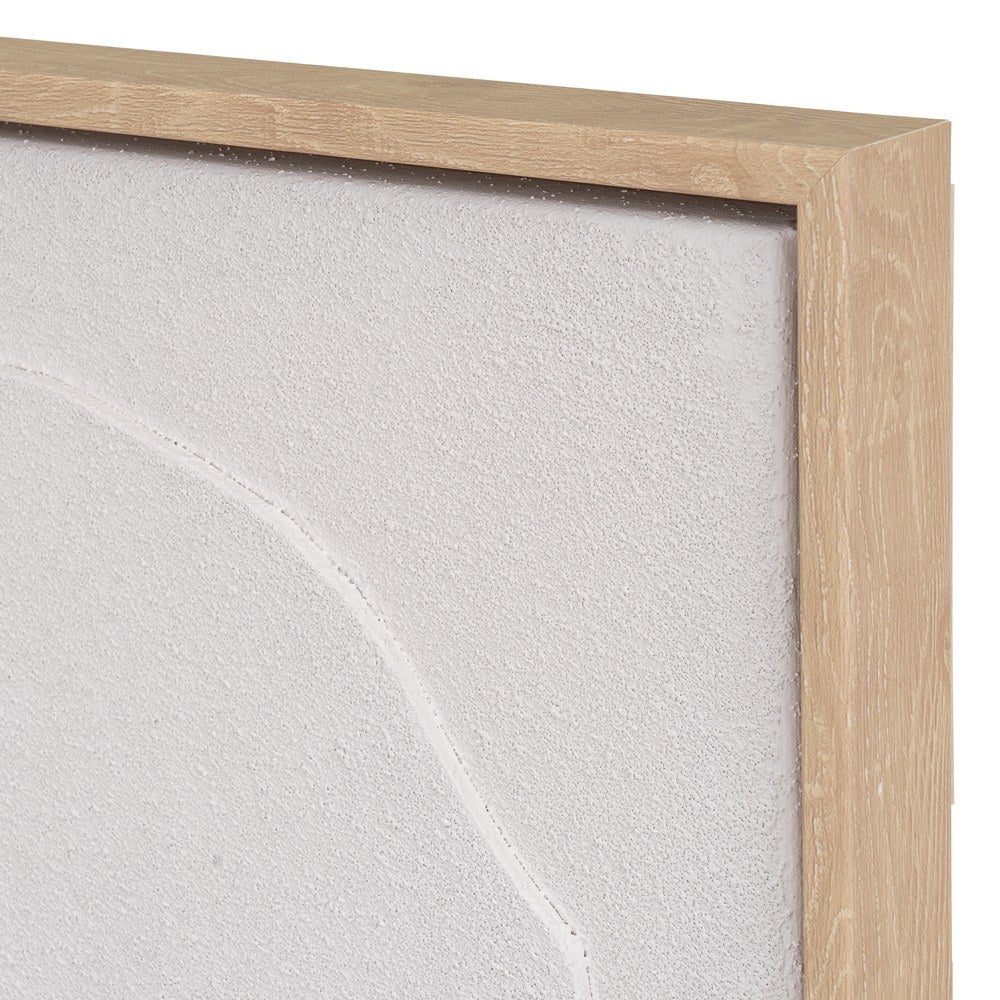 Conjunto de 2 quadros decorativos abstratos bege com moldura de 70x50 cm
