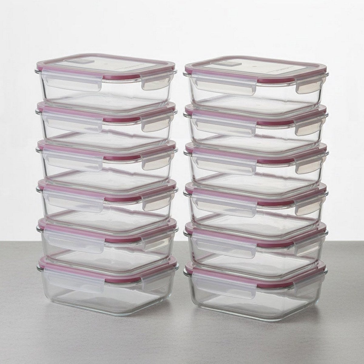 Set 12 tapers rectangulares de cristal borosilicato de 1500 ml