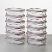 Set 12 tapers rectangulares de cristal borosilicato de 1500 ml