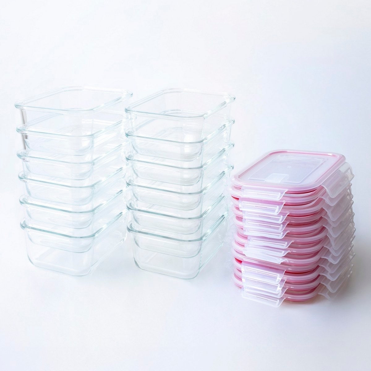 Set 12 tapers rectangulares de cristal borosilicato de 1500 ml