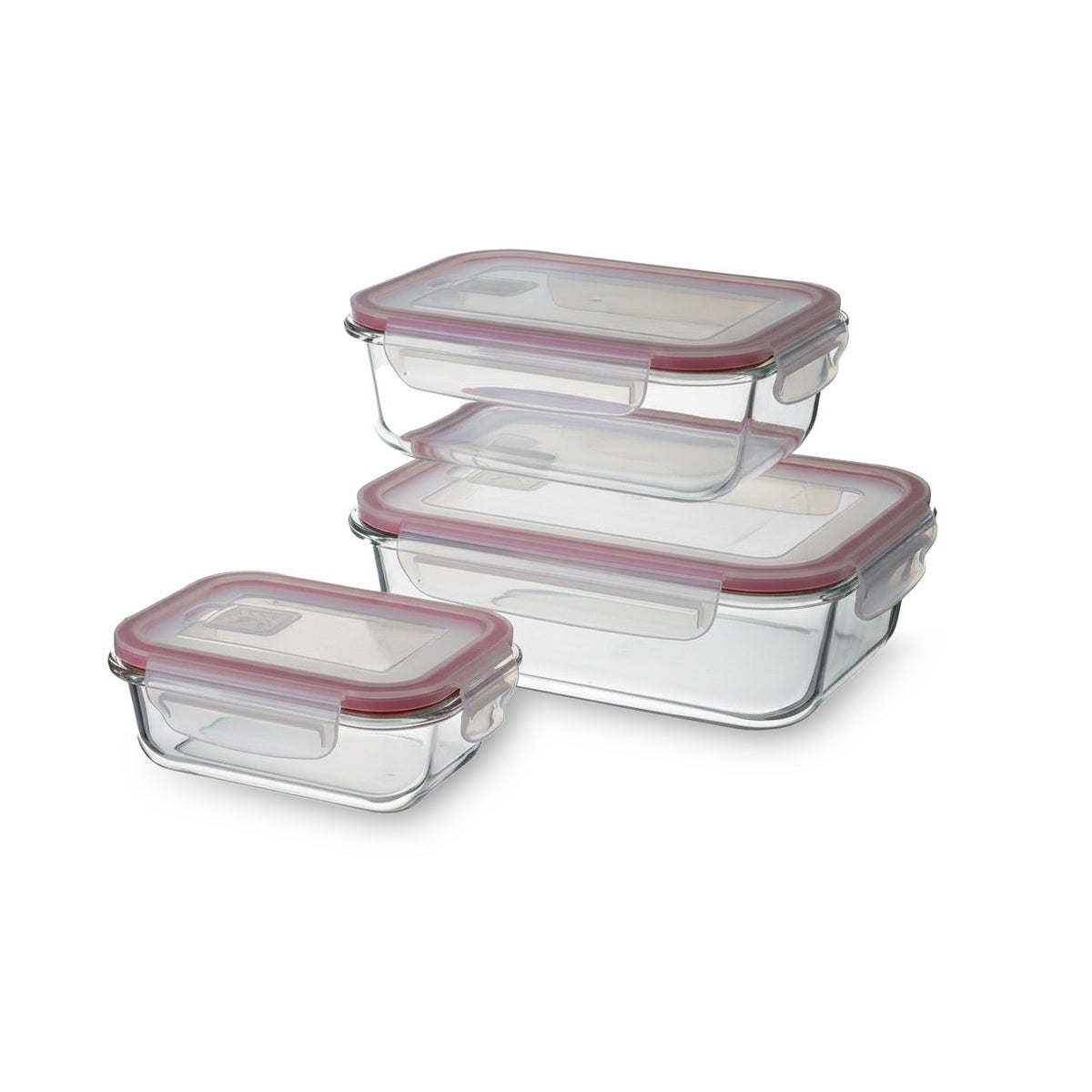 Set 12 tapers rectangulares de cristal borosilicato de 1500 ml