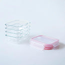 Set de 4 Táper de Vidrio con Válvula de 1040 ml (21x15x7 cm)
