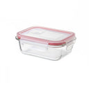 Set de 4 Táper de Vidrio con Válvula de 1040 ml (21x15x7 cm)