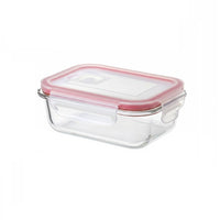 Set de 4 Táper de Vidrio con Válvula de 1040 ml (21x15x7 cm)