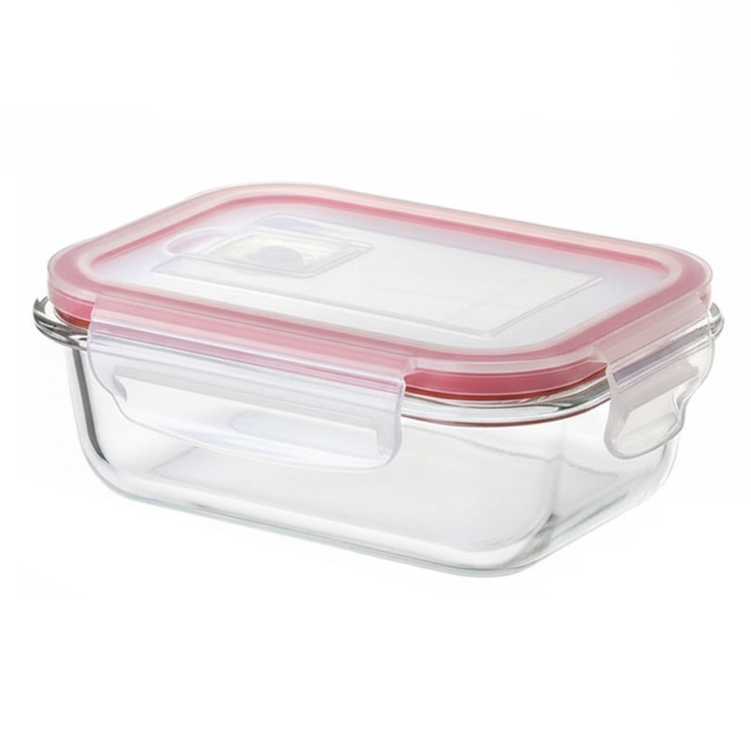 Set 4 tapers rectangulares de cristal transparente de 1500 ml. 22x16x6 cm