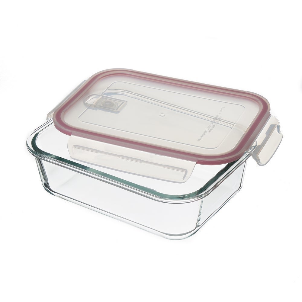 Set 4 tapers rectangulares de cristal transparente de 1500 ml. 22x16x6 cm