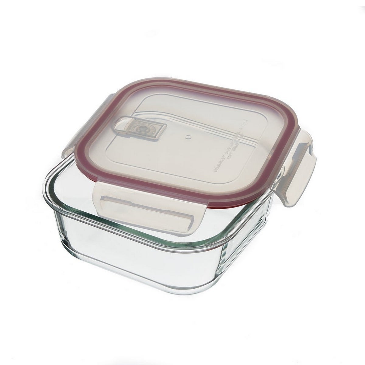 Set de 4 Táper de Vidrio con Válvula de 1100 ml (19x19x7,5 cm)