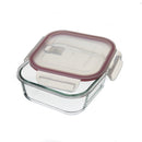 Set de 4 Táper de Vidrio con Válvula de 1100 ml (19x19x7,5 cm)