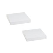 Set de 2 estantes flotantes cuadrados de tablero laminado blanco 23,5 cm