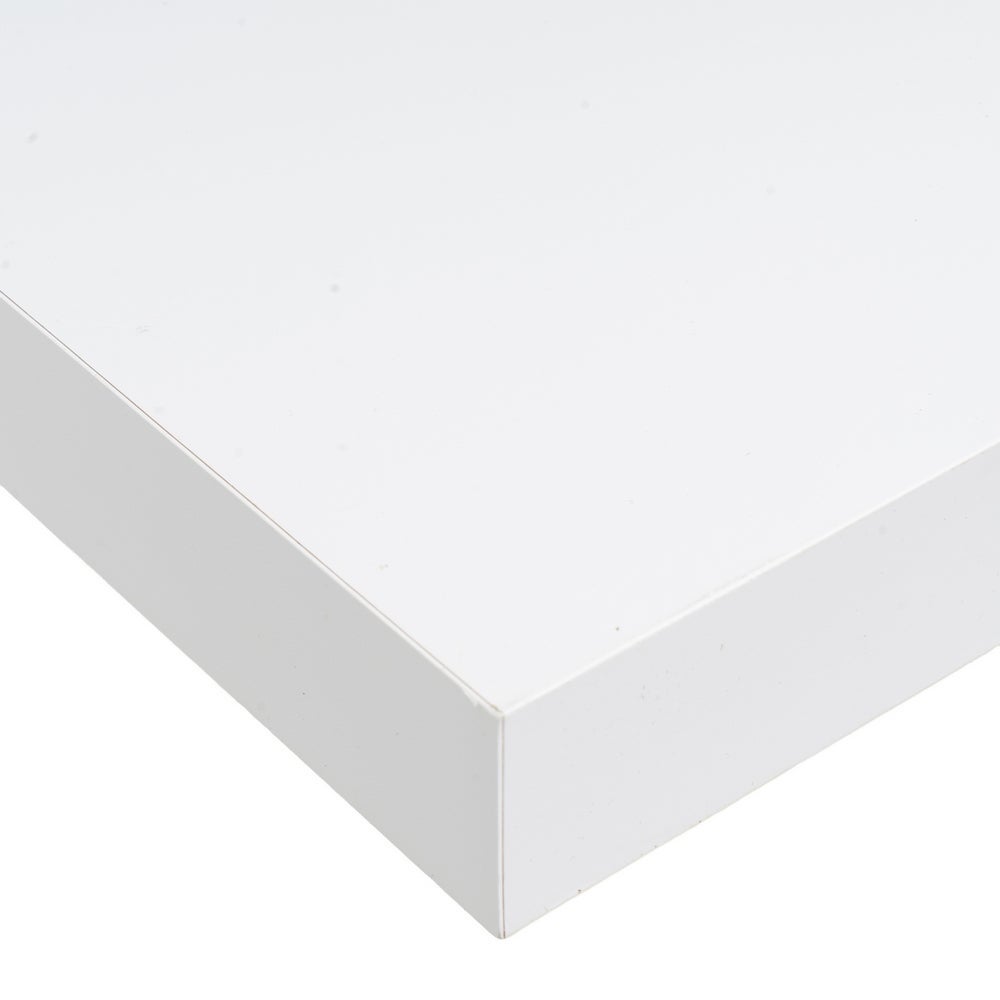 Set de 2 estantes flotantes cuadrados de tablero laminado blanco 23,5 cm