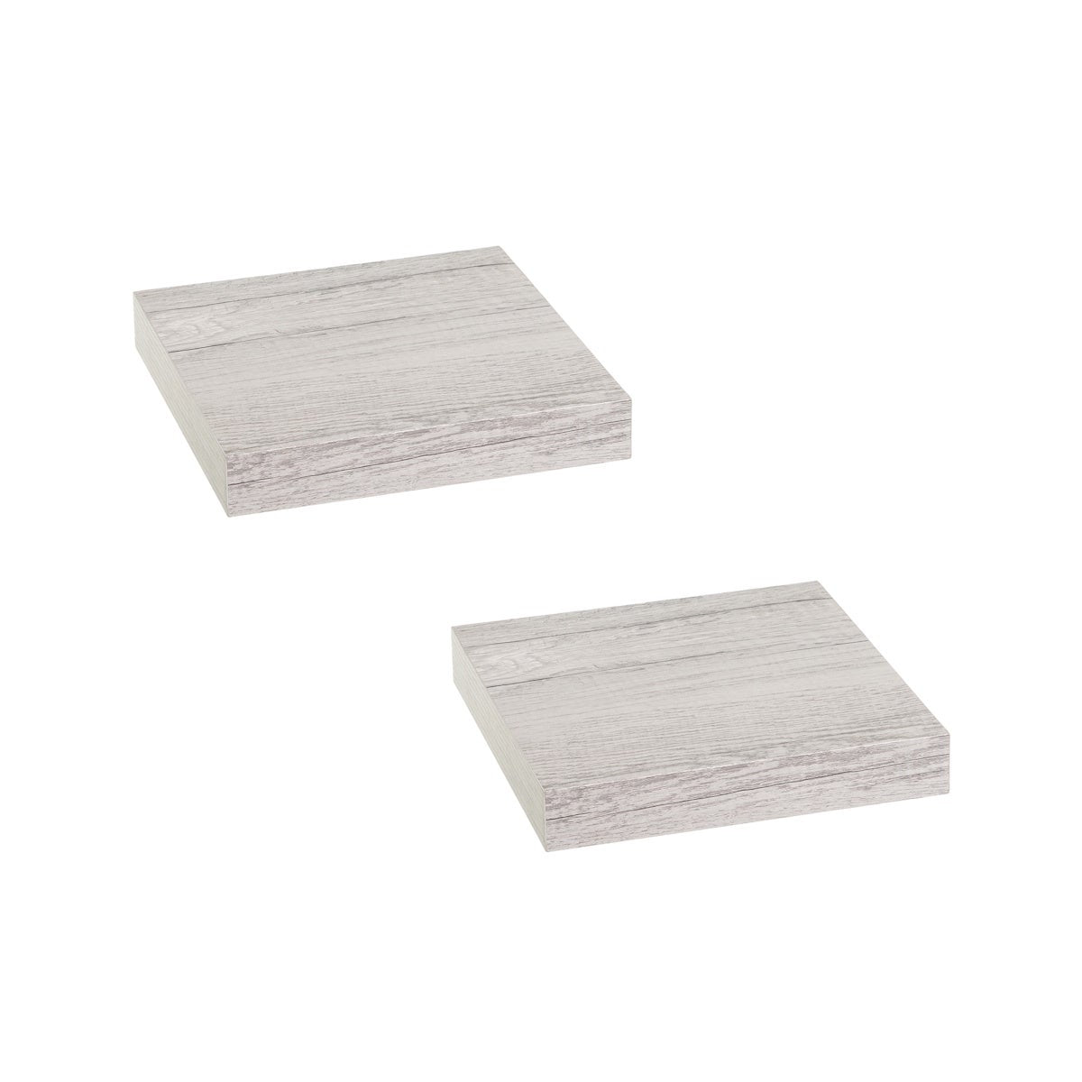 Set de 2 estantes flotantes cuadrados de tablero laminado gris de 23,5cm