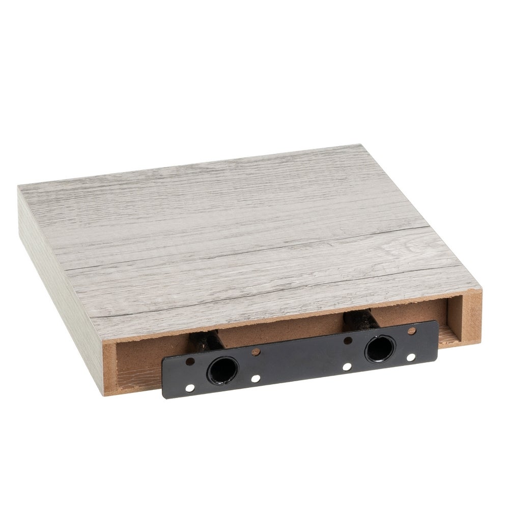Set de 2 estantes flotantes cuadrados de tablero laminado gris de 23,5cm