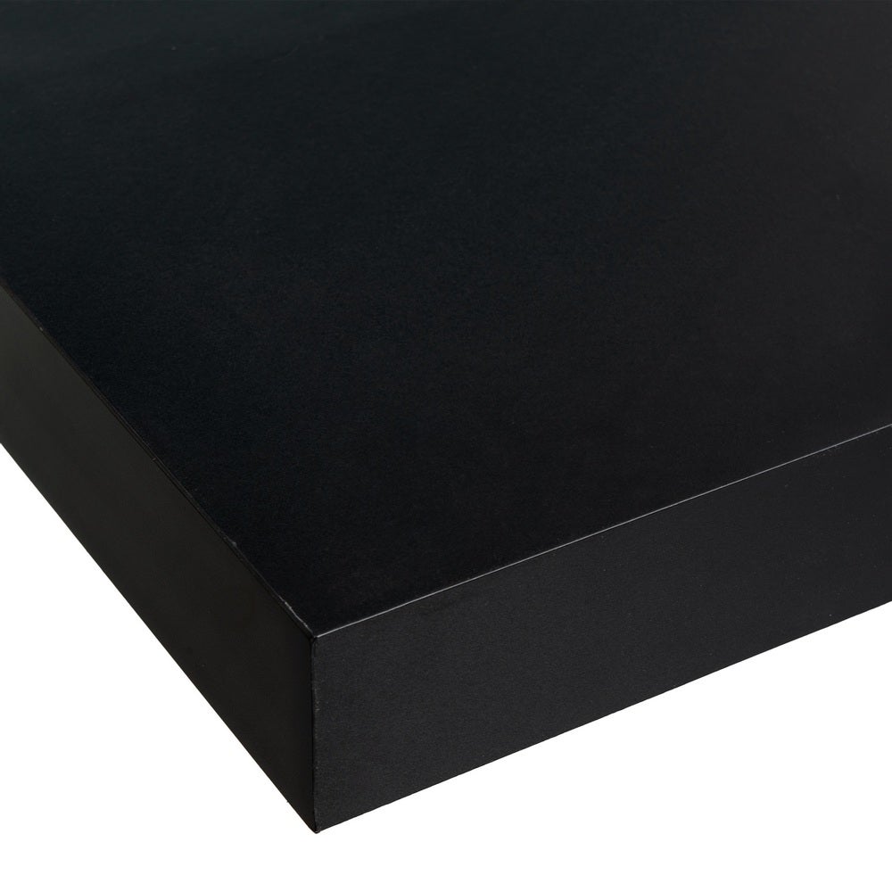Set de 2 estantes flotantes cuadrados tablero laminado color negro 23,5cm