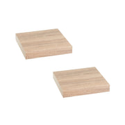 Set de 2 estantes flotantes cuadrados tablero laminado roble claro 23,5cm