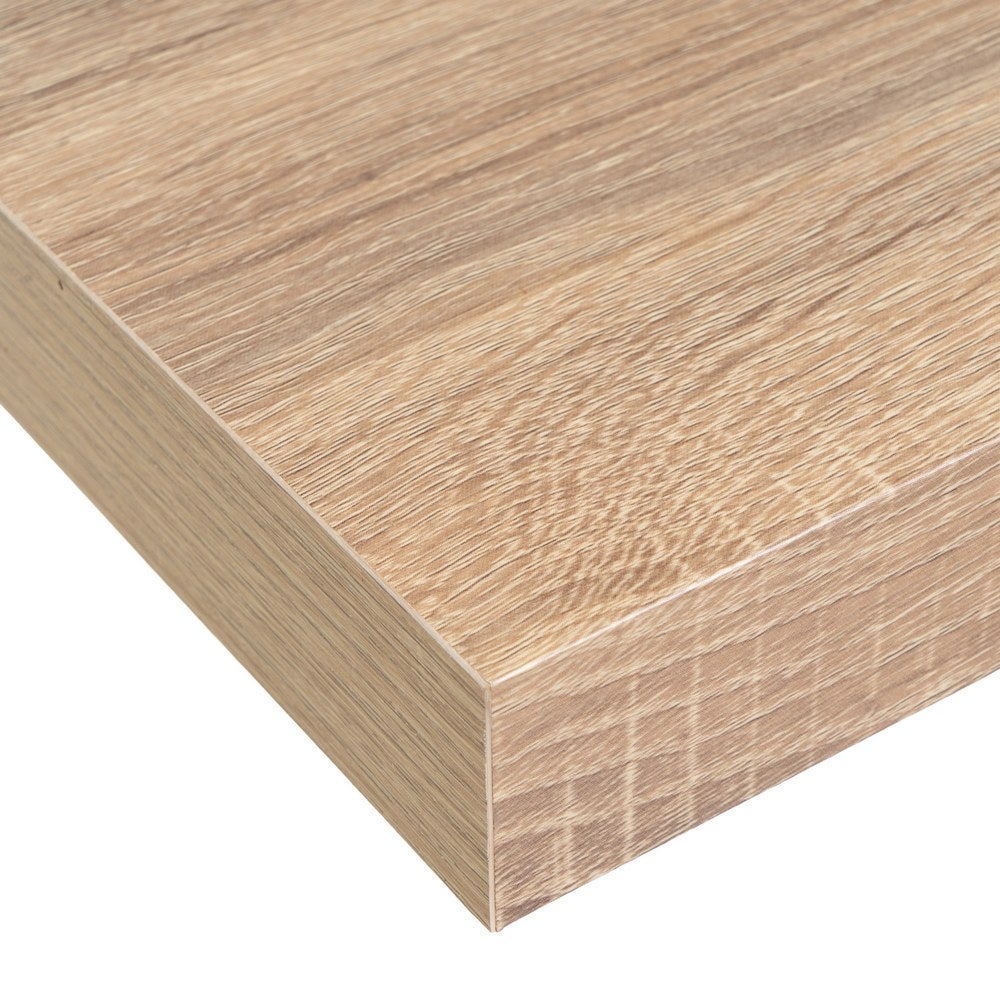 Set de 2 estantes flotantes cuadrados tablero laminado roble claro 23,5cm