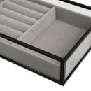 Set 2 Bandejas Joyero Metal y Cristal Negro/Dorado 23x12cm