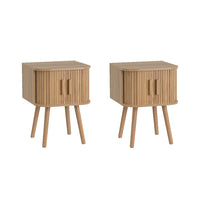 Set de 2 mesitas Elia de MDF color roble 2 puertas 40x40x53 cm