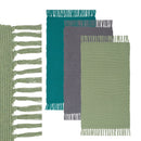 Set de 3 alfombras rectangulares verde azul y gris de algodón de 50x80cm