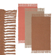 Set de 3 alfombras rectangulares marrón rosa y beige de algodón de 50x80cm