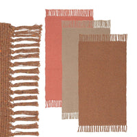Set de 3 alfombras rectangulares marrón rosa y beige de algodón de 50x80cm