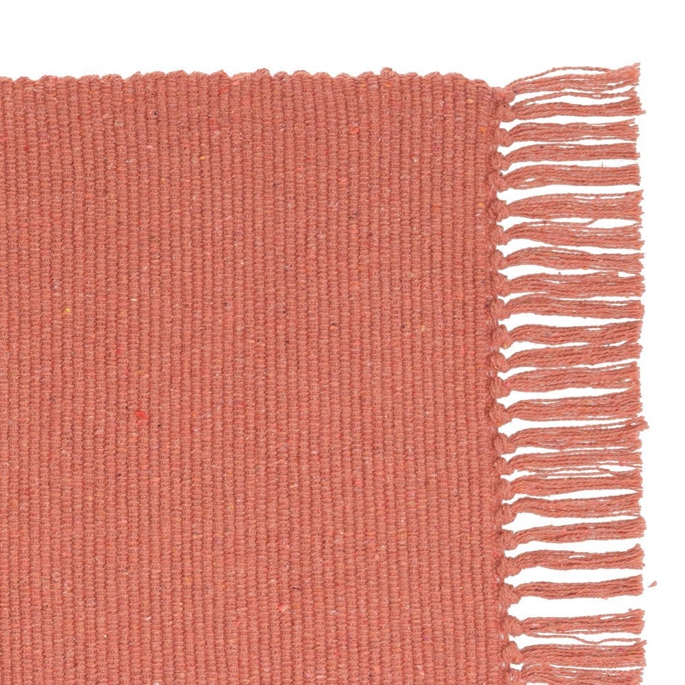 Set de 3 alfombras rectangulares marrón rosa y beige de algodón de 50x80cm
