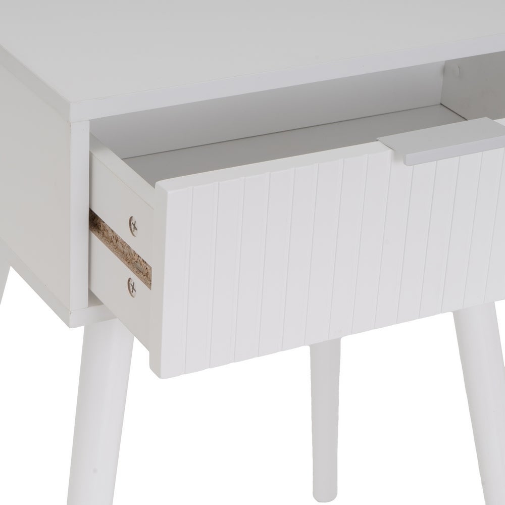 Set de 2 mesitas de noche de 1 cajón laminado color blanco de 45x35x59cm