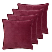 Set de 4 cojines Estela poliéster rojo granate con relleno 55x55 cm