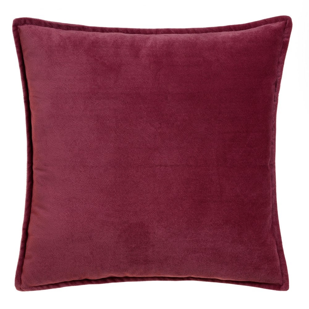 Set de 4 cojines Estela poliéster rojo granate con relleno 55x55 cm