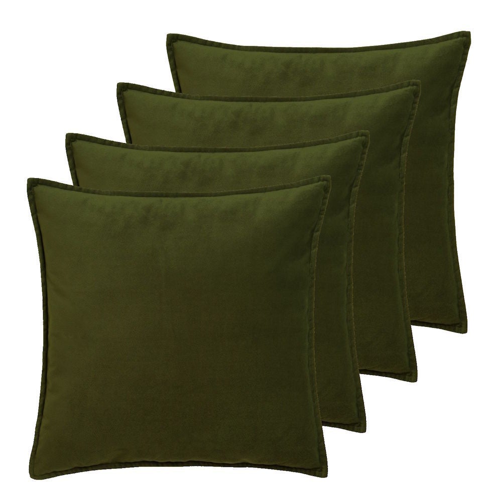 Set de 4 cojines Estela poliéster verde 55x55 cm