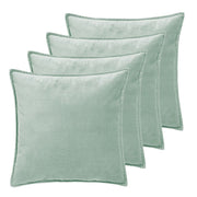 Set de 4 cojines Estela poliéster verde con relleno de 55x55 cm
