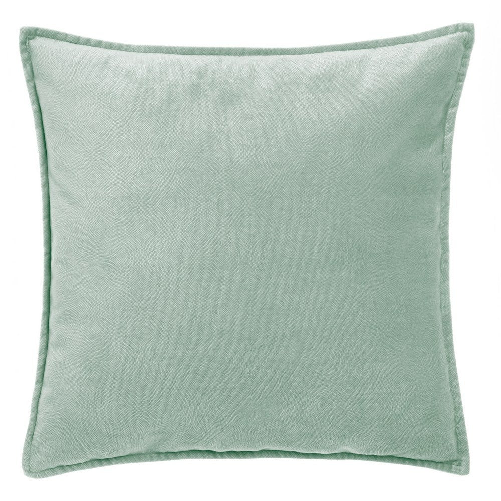 Set de 4 cojines Estela poliéster verde con relleno de 55x55 cm