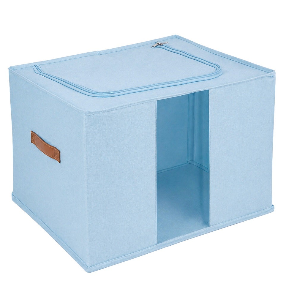 Set de 6 organizadores plegables azul con ventana. 65 litros. 50x42x32 cm