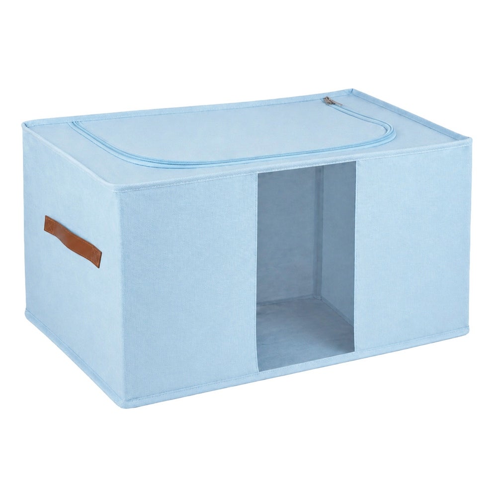 Set de 6 organizadores plegables azul con ventana. 47 litros. 51x34x28 cm