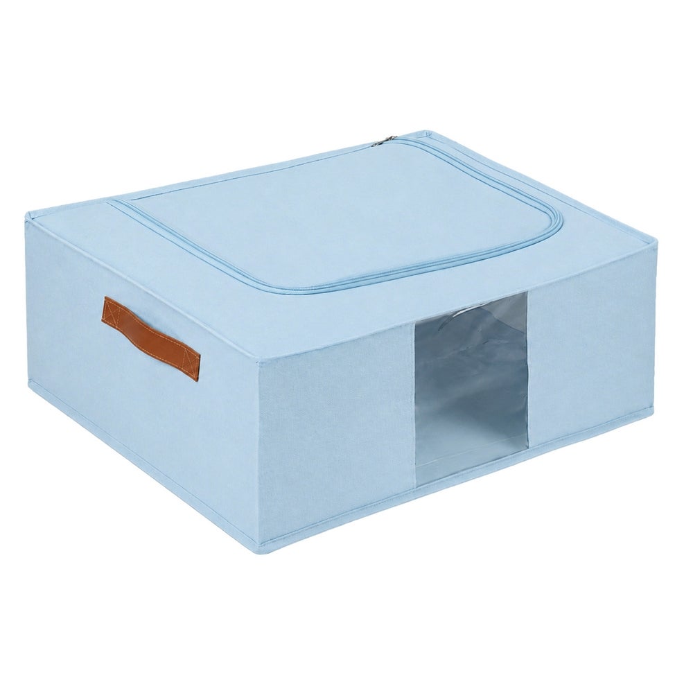 Set de 6 organizadores plegables azul con ventana. 41 litros. 53x43x19 cm