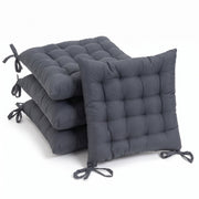Set de 4 cojines de silla exterior Magic poliéster gris 40x40x5 cm