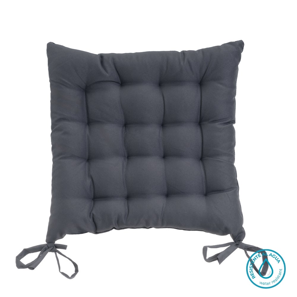 Set de 4 cojines de silla exterior Magic poliéster gris 40x40x5 cm