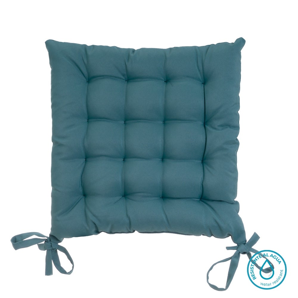 Set de 4 cojines de silla exterior Magic poliéster azul 40x40x5 cm