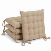 Set de 4 cojines de silla exterior Magic poliéster beige 40x40x5 cm