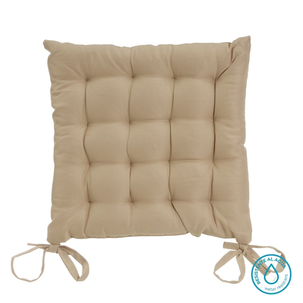 Set de 4 cojines de silla exterior Magic poliéster beige 40x40x5 cm