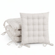 Set de 4 cojines de silla exterior Magic de poliéster blanco 40x40x5 cm