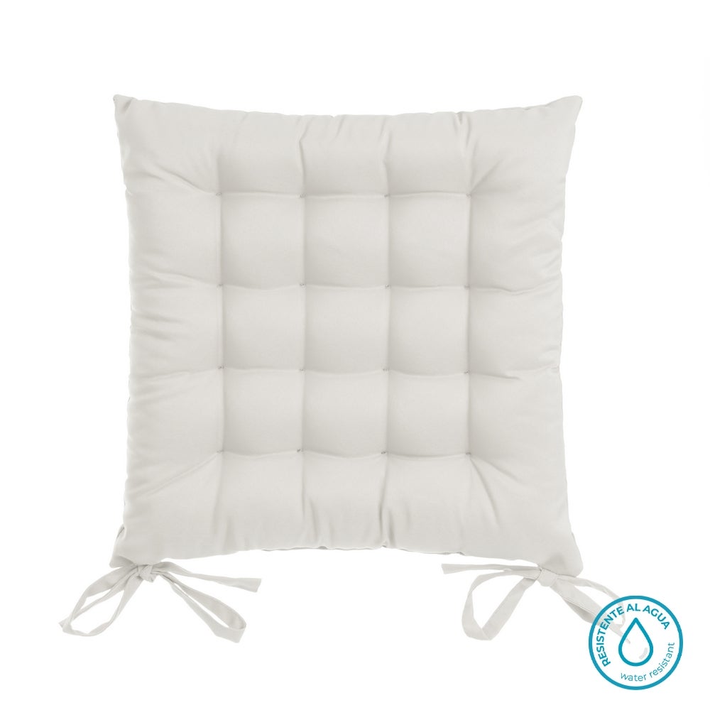 Set de 4 cojines de silla exterior Magic de poliéster blanco 40x40x5 cm