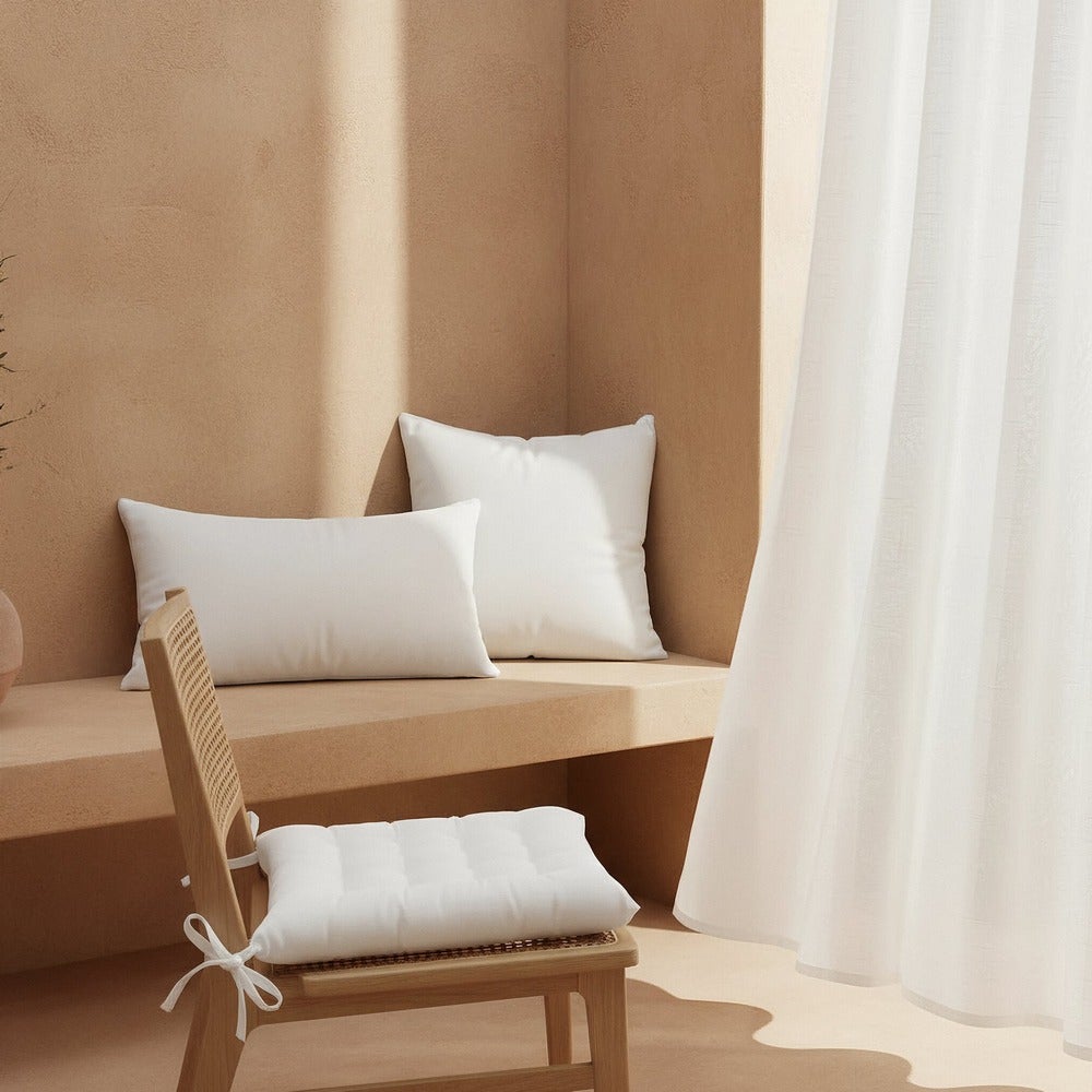 Set de 4 cojines de silla exterior Magic de poliéster blanco 40x40x5 cm