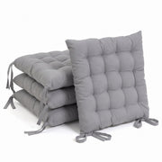 Set de 4 cojines de silla exterior Magic poliéster grises 40x40x5 cm